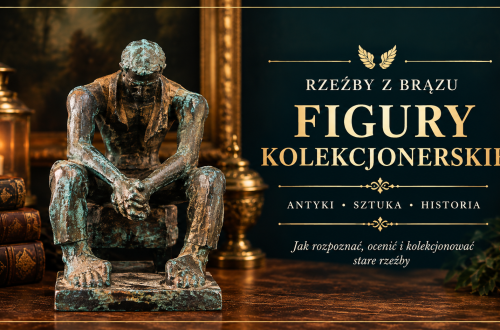 Rzeźba z brązu – stara figura kolekcjonerska z patyną